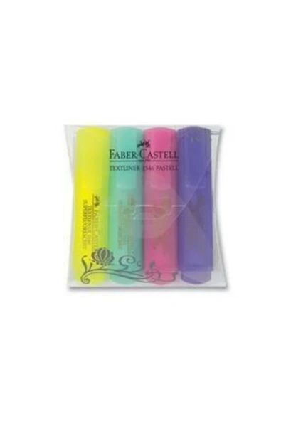 Faber-castell - Fosforlu Kalem Textlıner 1546 - 4'lü Pastel Renkler ürün görseli 1