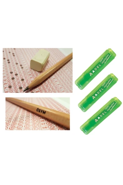 Adel Fosforlu Kalem 3 Adet Yeşil Renk Faber-castell Natural Ösym Kurşun Kalemi 10"li 2,5b ürün görseli 1