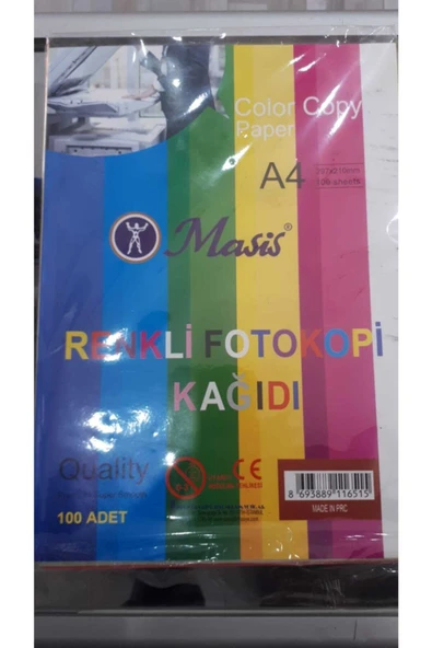 Renkli A4 Kağıdı 100'lü ürün görseli 1