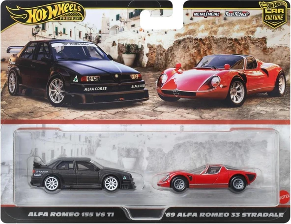 Hot Wheels Premium JBK95 Car Culture 2 Pack Alfa Romeo 155 V6 TI // '69 Alfa Romeo 33 Stradale ürün görseli 1