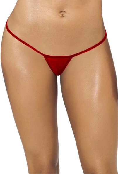 Kadın Modern Stil Kırmızı Tül Tanga TM1115 ürün görseli 1