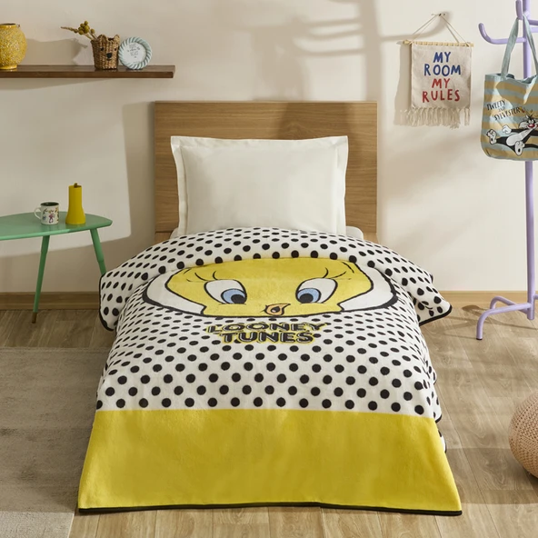 Karaca Home Tweety Tek Kişilik Battaniye Sarı ürün görseli 1