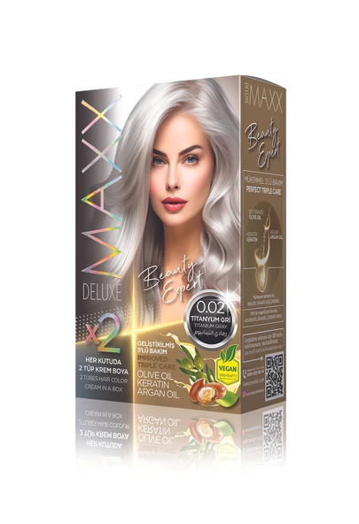 MAXX DELUXE Beauty Expert Set Saç Boyası 0.02 Titanyum Gri ürün görseli 1