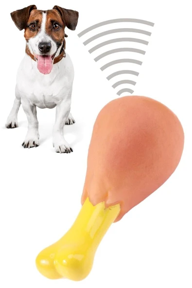 Köpekler İçin Tavuk Budu Sesli Oyuncak Sevimli Eğitici Eğlenceli Köpek Oyuncağı 12 Cm ürün görseli 1