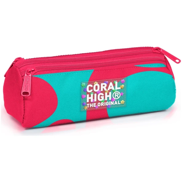 Coral High Kids Koyu Pembe Turuncu Desenli Kalem Kutusu 11185 ürün görseli 1