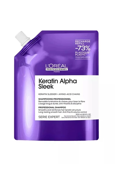 Loreal Professionnel Keratin Alpha Sleek Şampuan Refilli 500 ml ürün görseli 1