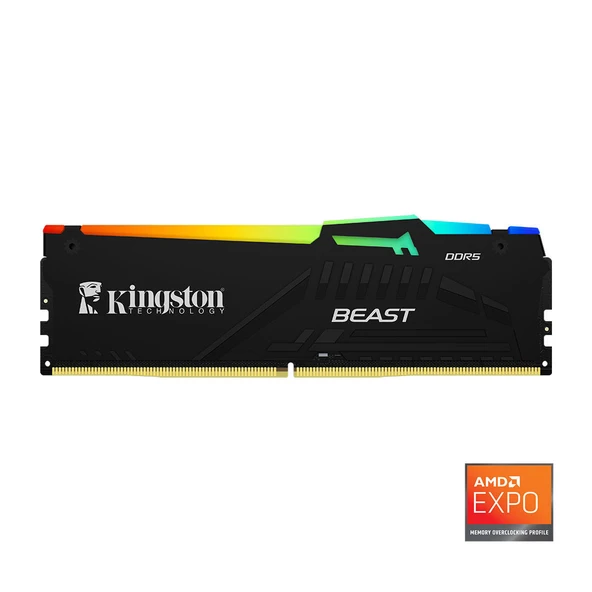 Kingston KF564C32BBEA-32TR Beast RGB Expo 32GB DDR5 6400MHz CL32 Masaüstü Performans Ram ürün görseli 1