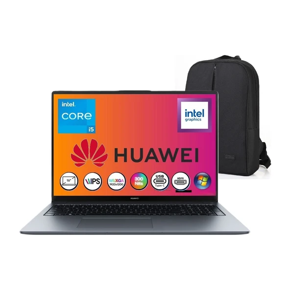 matebook D16 Intel Core I5 12450H 16GB 1tb SSD IPS Windows 11 Pro 16" Snertech Çanta+Mouse ürün görseli 1