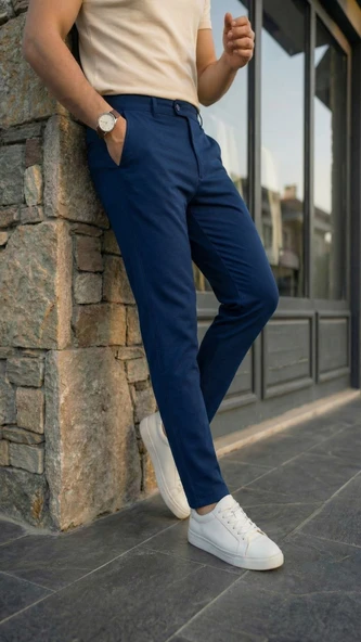 Erkek Fit Duruş Slim Fit Dilli Kumaş Pantolon ürün görseli 1