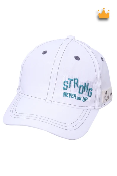 4-8 Yaş 52cm Erkek Çocuk Yazlık Strong Ayarlanabilir Şapka Kep Beyaz Y821012 ürün görseli 1