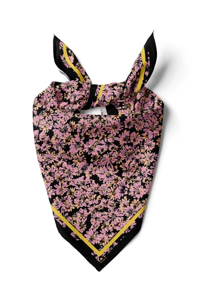 G27 Kadın Pembe Çiçek Desenli 50x50 Bandana HYL DG01392-22 ürün görseli 1
