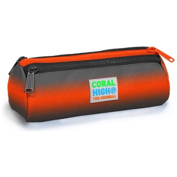 Coral High Siyah Turuncu Gradyan Üç Bölmeli Kalem Çantası 22048 ürün görseli 1