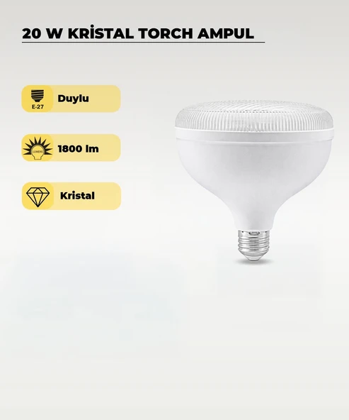 20W Kristal Torch Led Ampul Beyaz Işık ürün görseli 1