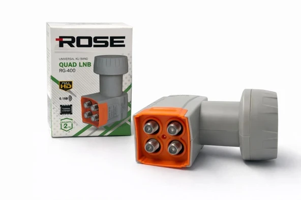 Rose RG-400 Quad LNB Dört Çıkışlı Unıversal 0,1 dB Full HD 4K Uyumlu Uydu LNB ürün görseli 1