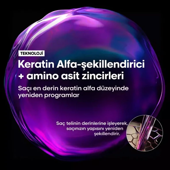 Loreal Professionnel Keratin Alpha Sleek Şampuan Refilli 500 ml - Resim 4