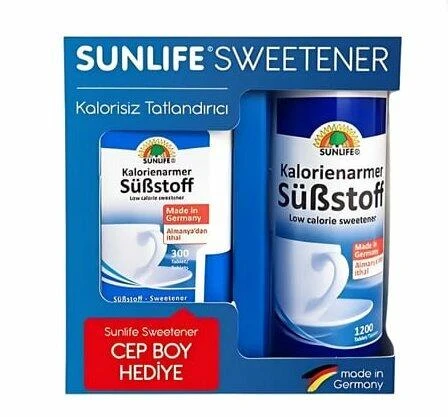 Sunlife Sweetener Tatlandırıcı 1200 Tablet + 300 Tablet Hediye ürün görseli 1