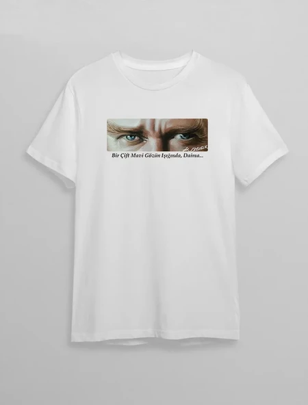 Baskılı Unisex Günlük Stil Beyaz 10 Kasım Atatürk Tişört ürün görseli 1