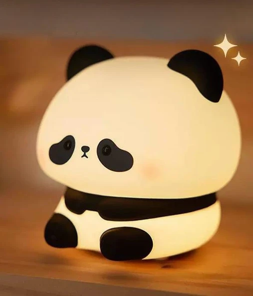 RGB Işıklı Dokunmatik Panda Gece Lambası Silikon Yumuşak Malzeme, Renk Değiştiren Çocuk Gece  Lambası ürün görseli 1