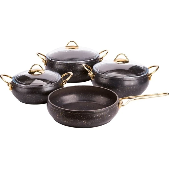 ÖZKENT Granit Güveç Metal Gold 7 Parça ürün görseli 1
