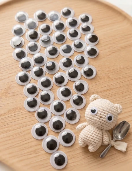 8mm Oynar Göz - Hobi, Amigurumi ve El Sanatları için - 50 Adet ürün görseli 1