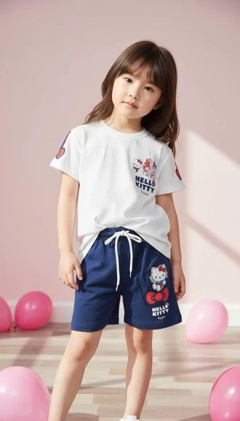 Cg Kids Kuromi Hello Kitty Kız Çocuk Alt Üst Takım Süper Kalite Kumaş Sırt Baskı Detay ürün görseli 1