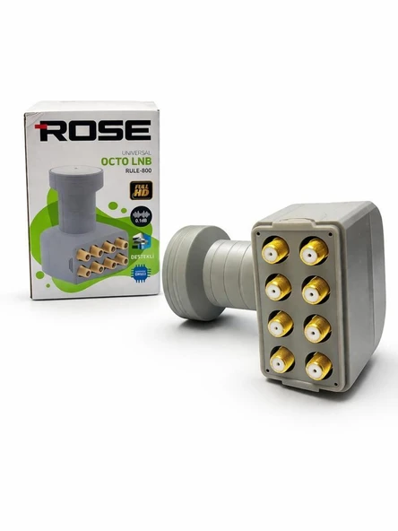 Rose RLE-800 Octo LNB Sekiz Çıkışlı Universal Full HD 4K Uyumlu Uydu LNB ürün görseli 1