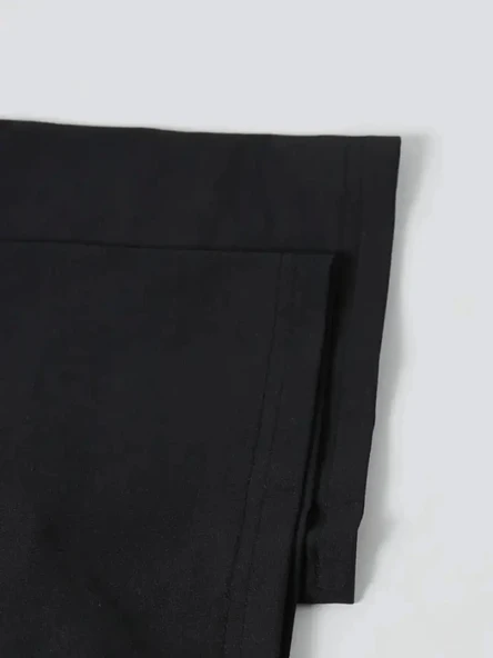 Baskılı Kadın Salaş Stil Siyah Oversize Bisiklet Yaka Tişört ürün görseli 1