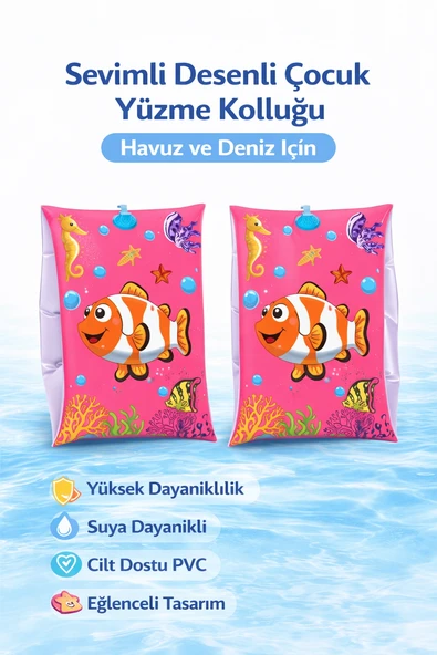 Çocuk Yüzme Kolluğu 25x15cm Nemo Balık Desenli Şişme Kolluk (RENK İÇİN MSJ İLE BELİRTİNİZ) ürün görseli 1