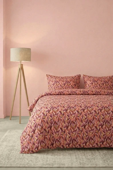 Leaves Çift Kişilik %100 Pamuk Percale Nevresim Takımı ürün görseli 1