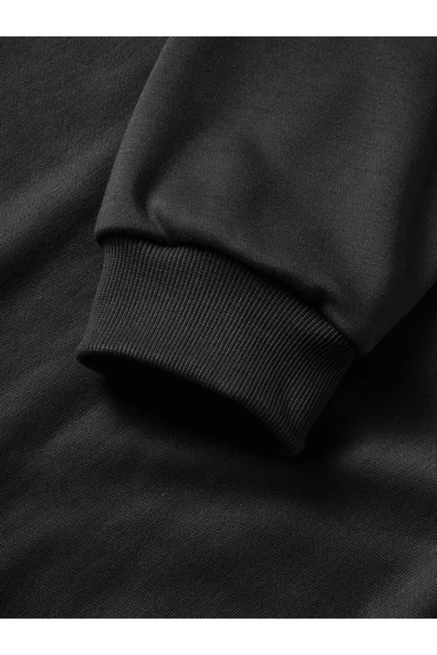 Baskılı Kadın Günlük Stil Siyah 10 Kasıma Özel Üç İplik Kapüşonlu Sweatshirt ürün görseli 1