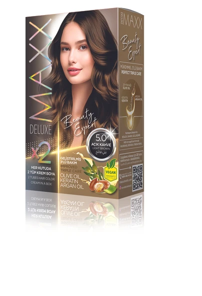 MAXX DELUXE Beauty Expert Set Saç Boyası 5.0 Açık Kahve ürün görseli 1