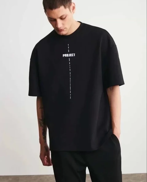 Baskılı Unisex Günlük Stil Siyah Karbon Siyahı Özel Seri Tişört ürün görseli 1