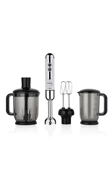 KORKMAZ A447-14 Mia Mega Blender Set Vanilya/krom ürün görseli 1