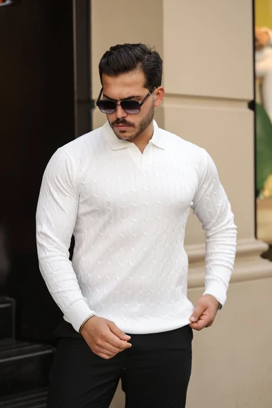 Erkek Modern Stil Saç örgü Desen Uzun Kollu Triko ürün görseli 1
