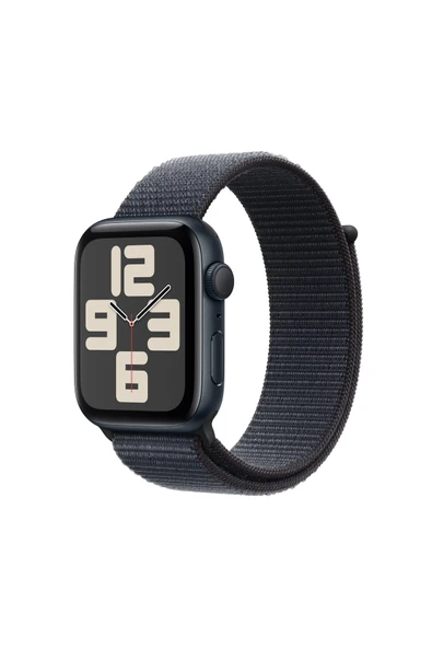 Apple Watch SE GPS 44mm Gece Yarısı Alüminyum Kasa + Mürekkep Moru Spor Loop ürün görseli 1