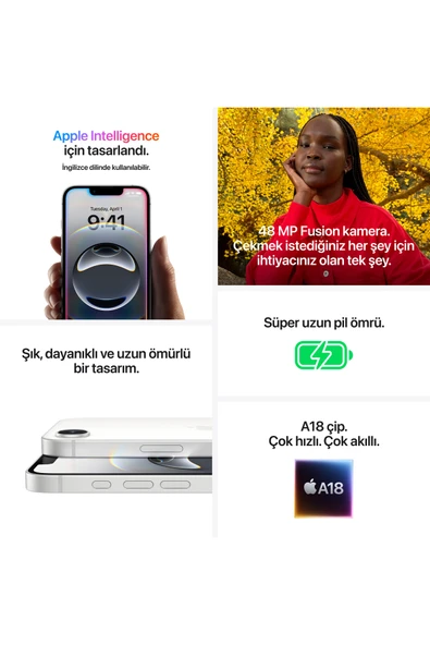Apple iPhone 16e 128GB Beyaz - Resim 7