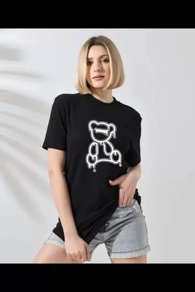 Baskılı Unisex Günlük Stil Siyah Dark Mode Serisi Tişört ürün görseli 1