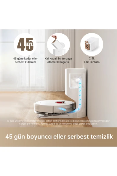 Dreame D10 Plus Robot Süpürge Beyaz - Resim 2