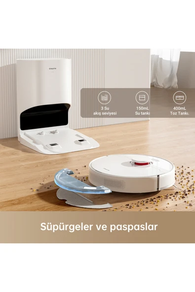 Dreame D10 Plus Robot Süpürge Beyaz - Resim 5