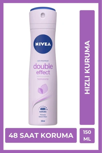 Kadın Sprey Deodorant Double Effect 150ml, Ter Kokusuna Karşı 48 Saat Koruma, Pürüzsüz Koltuk Altı ürün görseli 1