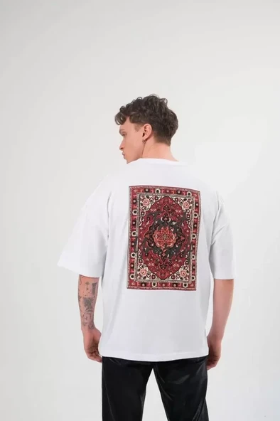 Baskılı Unisex Günlük Stil Beyaz Arktik Seri Minimal Oversize Tişört ürün görseli 1