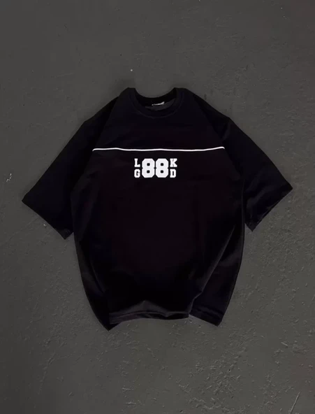 Baskılı Unisex Günlük Stil Siyah Grunge Estetik Yazı Tişört ürün görseli 1
