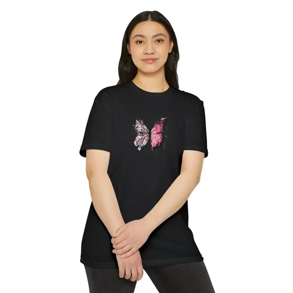 Baskılı Unisex Günlük Stil Siyah Grunge Stil Rahat Kalıp Tişört ürün görseli 1