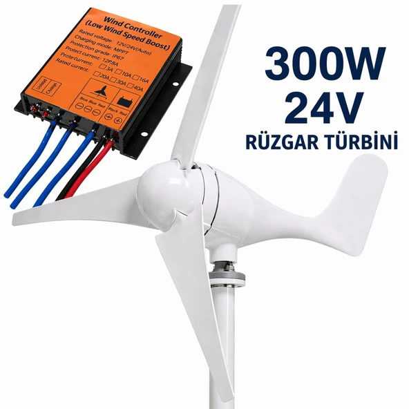 Nepasun 300W 24V Rüzgar Türbini+Şarj Kontrol Cihazı ürün görseli 1