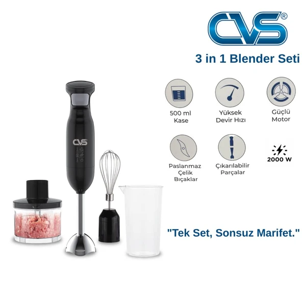 CVS DN 12110 3 in 1 Blender Set 2000 Watt - Resim 3