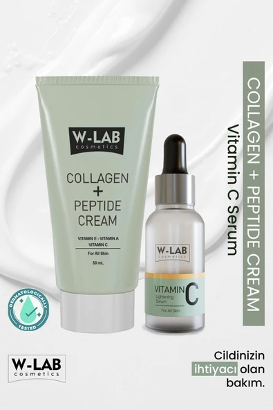 W-Lab Cosmetics Vitamin C Serum 30 ml ve Collagen Peptide Krem 50 ml Set ürün görseli 1