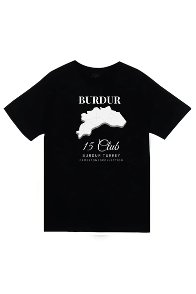 fame-stoned Burdur - 15 - Salda - Sagalassos - Lavanta Baskılı Unisex %100 Pamuk Siyah T-shirt ürün görseli 1