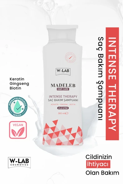 W-Lab Cosmetics Madeleb Intense Therapy Keratin Şampuan 300 ML ürün görseli 1