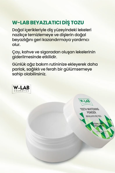 W-Lab Cosmetics Beyazlatıcı Diş Tozu 75 Gr - Resim 3