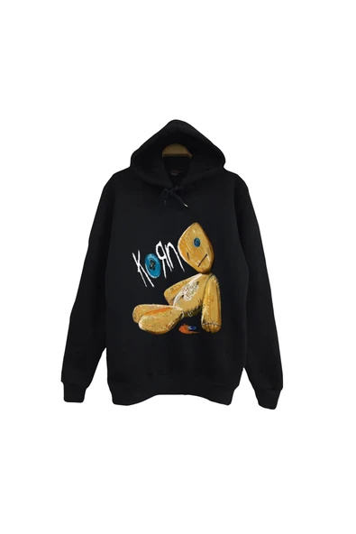 fame-stoned Korn - Issues - Albüm Baskılı Unisex %100 Pamuk Kapüşonlu Siyah Sweatshirt ürün görseli 1